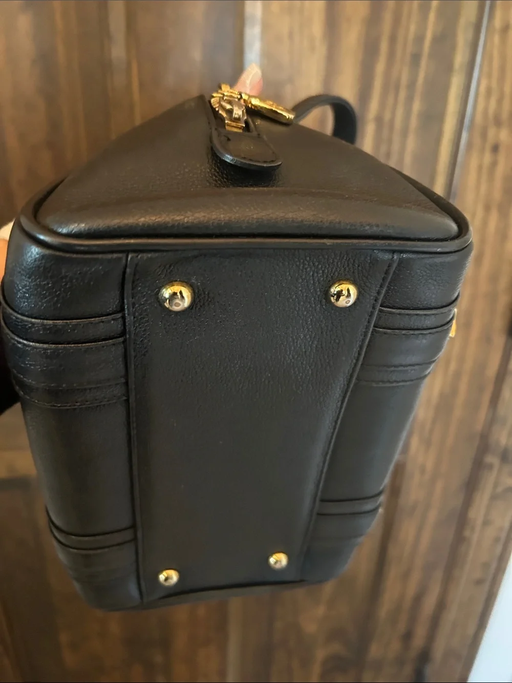 MCM Black Leather Mini Satchel with Gold Hardware - Picture 8 of 15